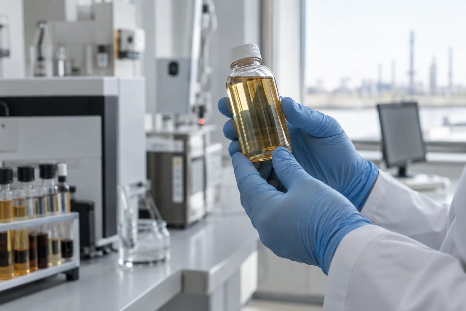 Contrôle illustratif d’un échantillon de produit en laboratoire